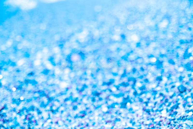 Blur Abstract Blue Background Twinkling Lights Bokeh Stock Image