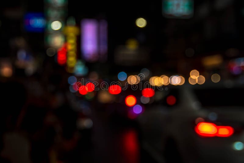 Blur Abstract Bokeh of Street City Night Light Background. Stock Image -  Image of circle, motion: 110269431