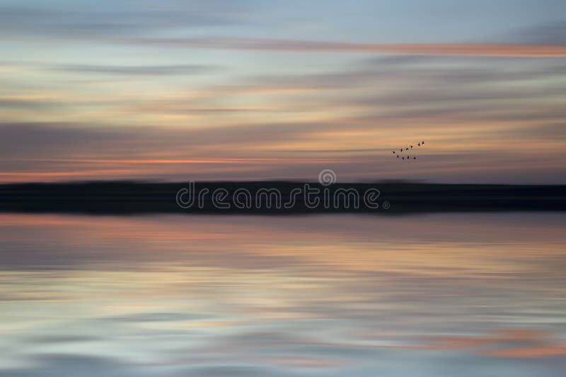 Blur abstract sunset landscape vibrant colors