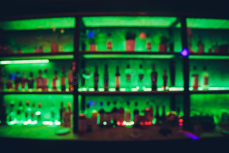 Blur Alcohol Drink Bottle at Club Pub or Bar in Dark Party Night Background.  Stock Image - Image of glass, interior: 172656981