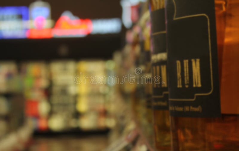 Blur Background Inside Beer, Liquor and Wine Store Stock Image Image