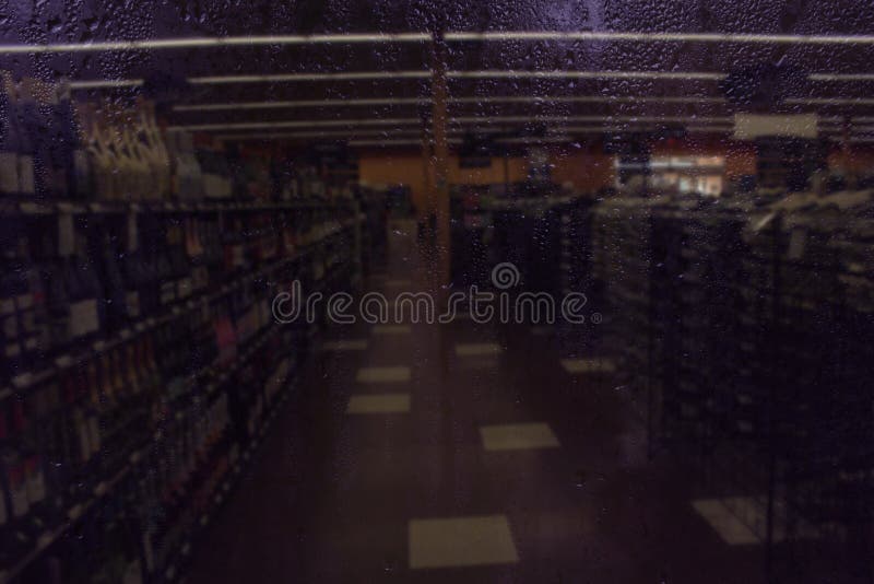 Blur Background Inside Beer, Liquor and Wine Store Stock Image Image