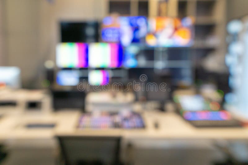 Blur image video switch of Television Broadcast stock images