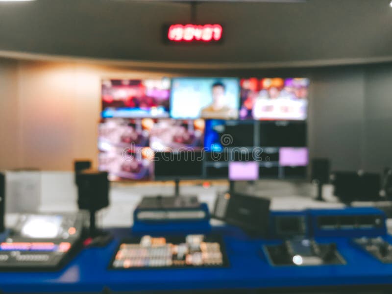 Blur image video switch of Television Broadcast royalty free stock photo