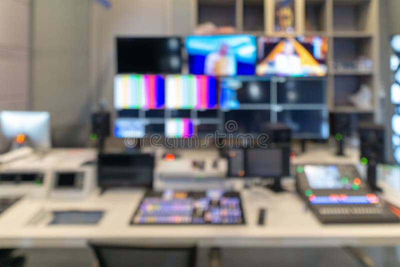 Blur image video switch of Television Broadcast stock photos