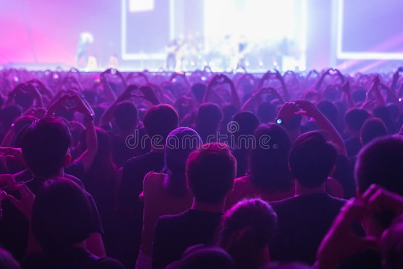 Blur music brand showing on stage or Concert Live and Defocused entertainment concert lighting on stage with Laser rays beams stock photography