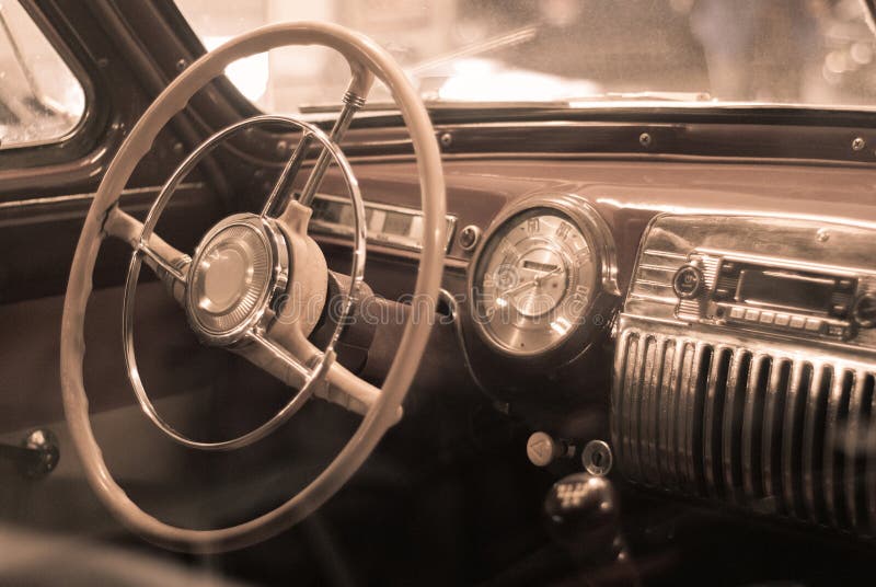 Background - interior detail of a vintage car royalty free stock photography Background - interior detail of a vintage car royalty free stock photography