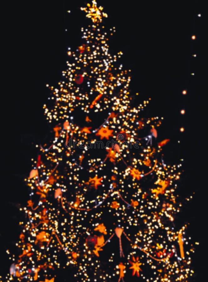 Blurred Christmas Lights on Christmas Tree Stock Image Image of