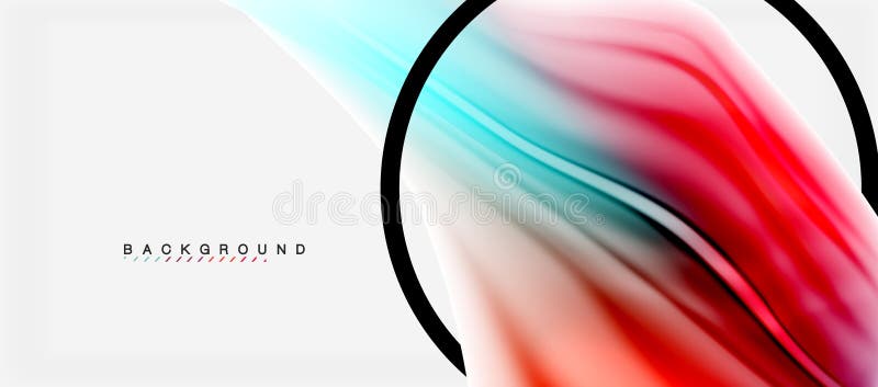 Blurred fluid colors background, abstract waves lines, vector illustration stock illustration