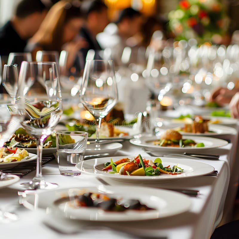 Blurred image of businesspeople at banquet event business meeting event. business and entrepreneurship events concept isolated on stock illustration
