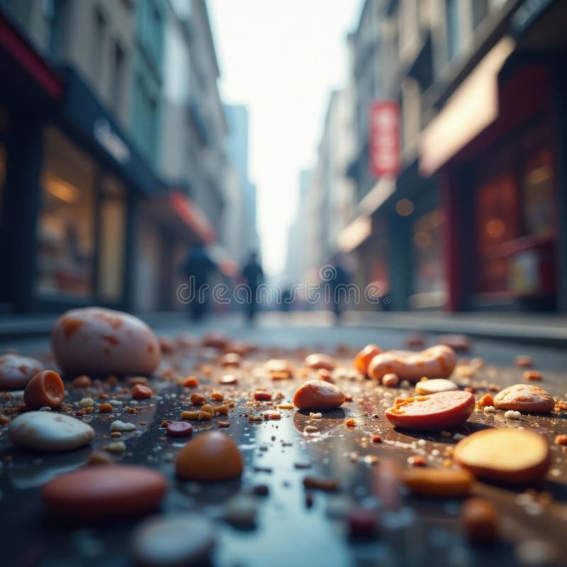 Blurred image of chaotic scene, shattered objects, heightened response, impulsivity, negative impact royalty free illustration