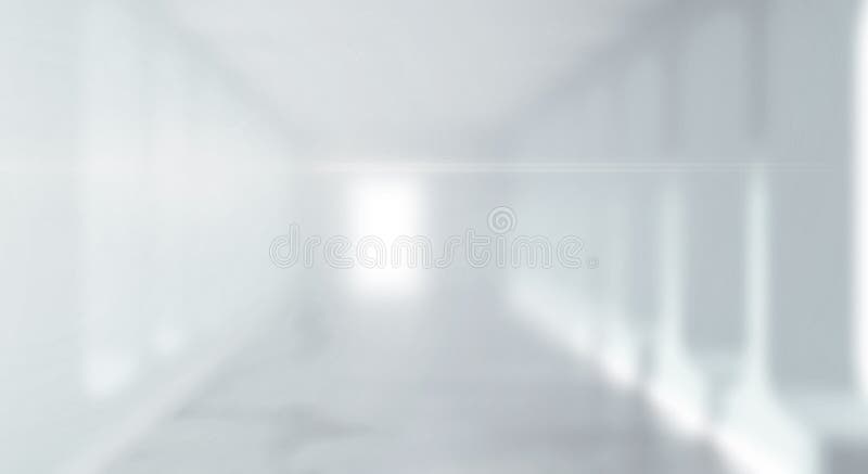 Blurred background of a long corridor stock illustration