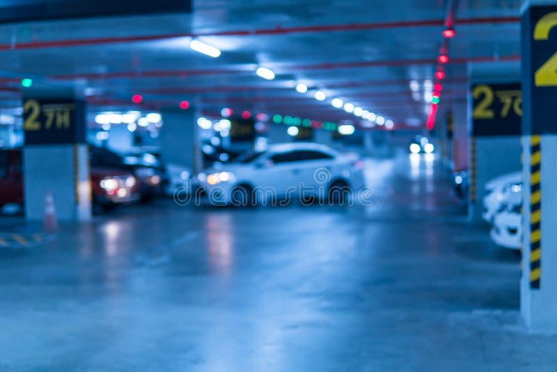 Blurred image parking garage in the mall for background royalty free stock images Blurred image parking garage in the mall for background royalty free stock images
