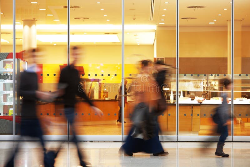 Blurred Image of People in Shopping Center