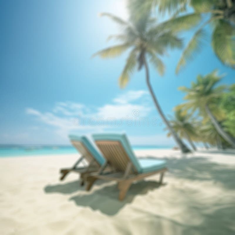 Blurred image of tropical beach stock illustration