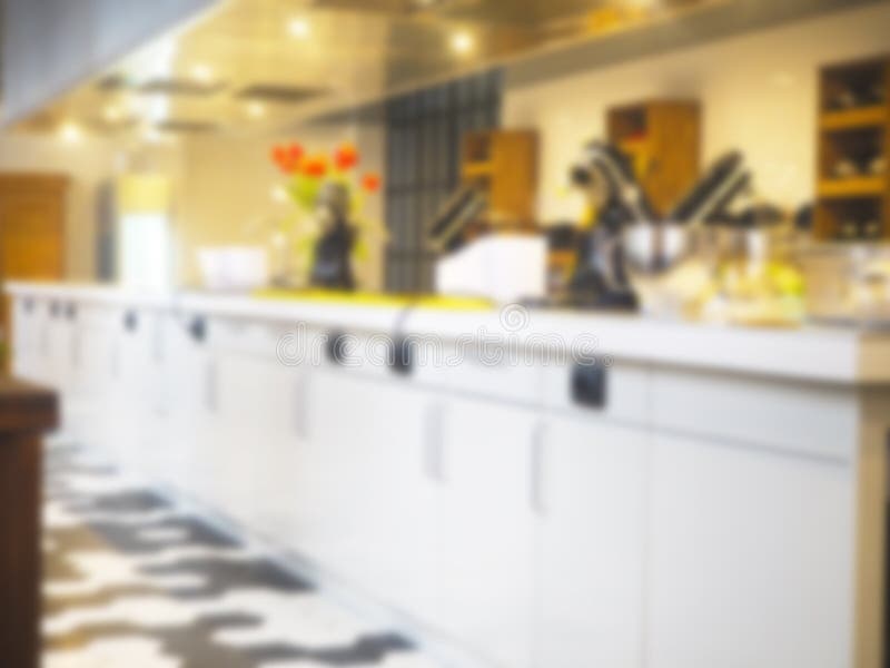 Blurred Kitchen Interior Background Stock Image Image of design