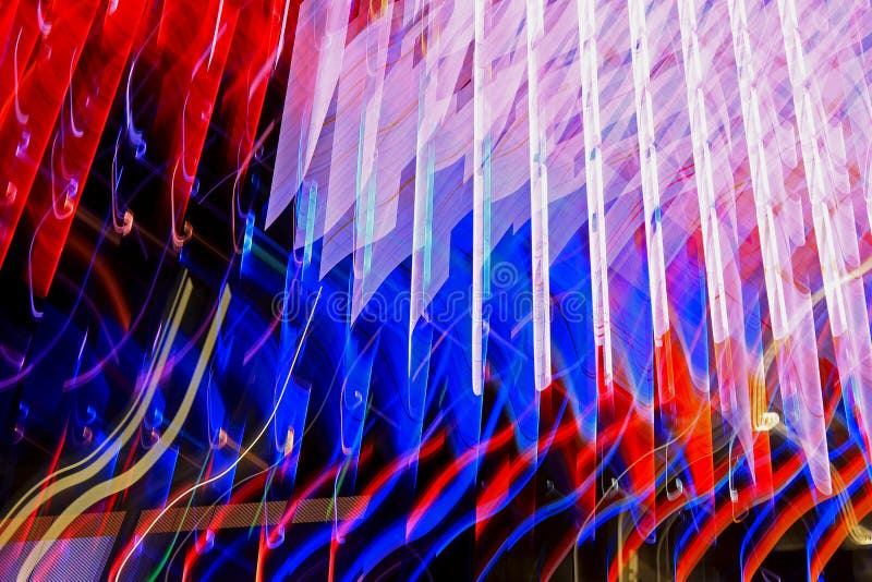 Blurred lighting effect in changing colors stock photos