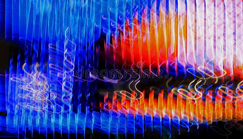 Blurred lighting effect in spirals stock photo