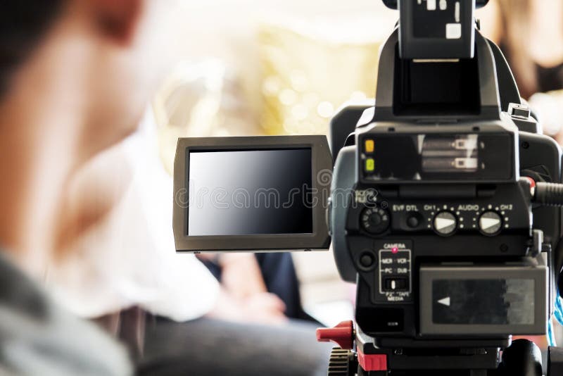Blurred man with video camera royalty free stock images