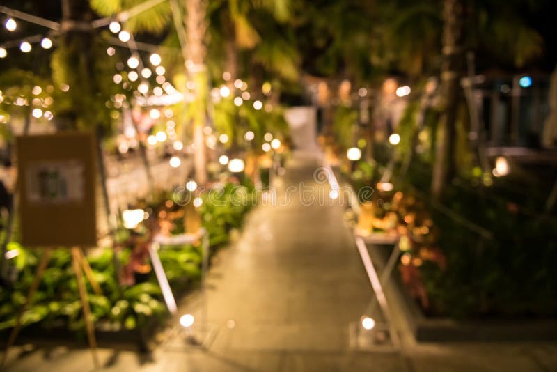 Blurred Outdoor Wedding Ceremony at Night Stock Image - Image of garden,  electric: 223952987