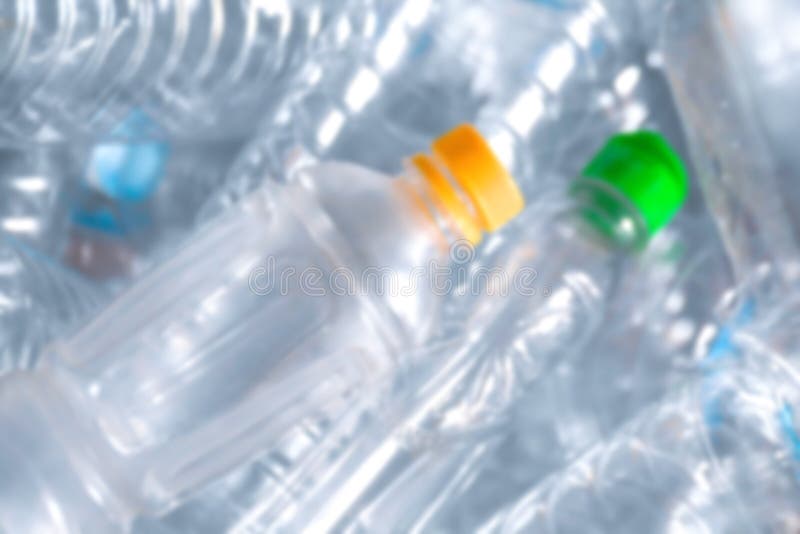 Blurred plastic bottles texture for background, plastic garbage waste blur image royalty free stock image