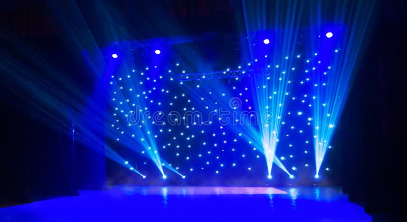 Blurred Show Background. Empty Stage and Sparkling Stage Lights Stock Photo  - Image of lights, illuminated: 180981952