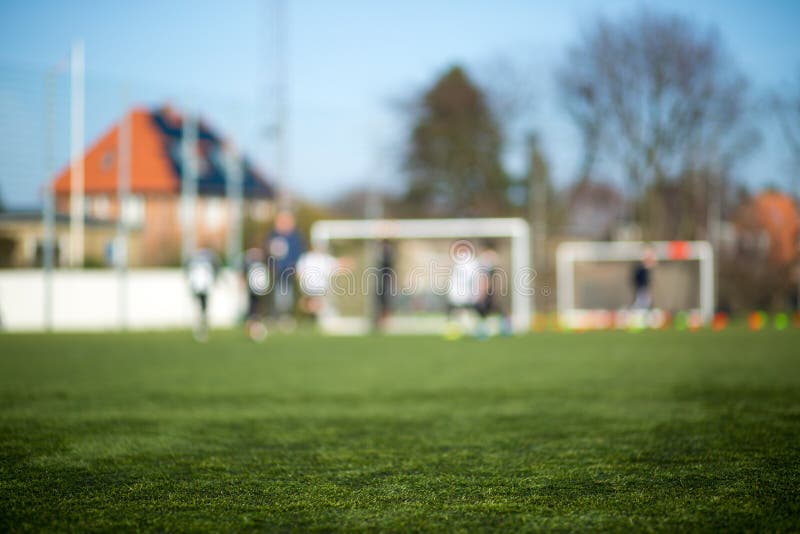 Blurred soccer pitch