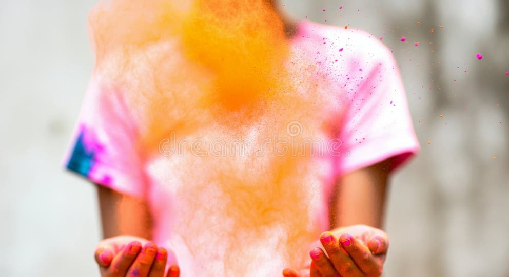 holi celebration powder