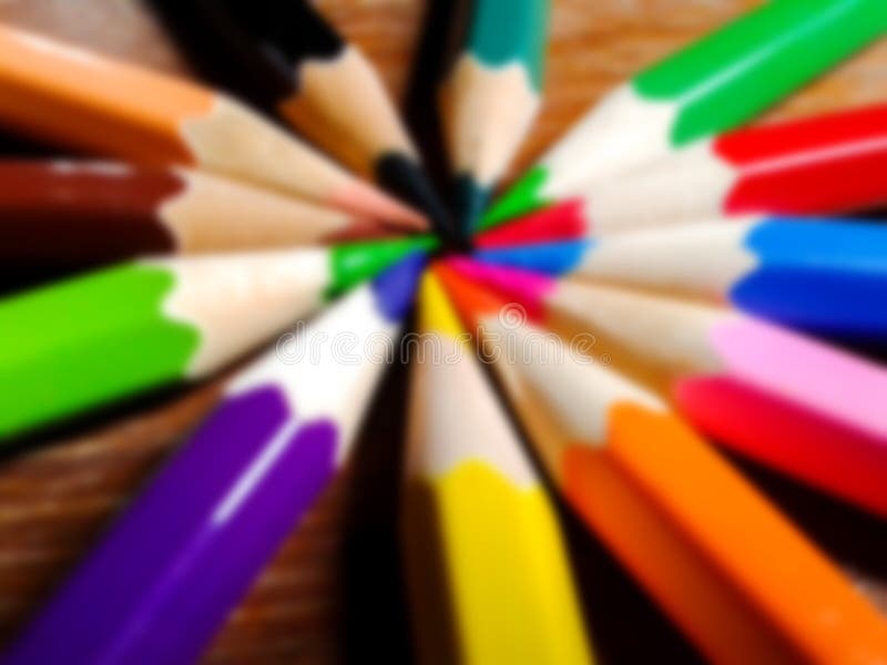 Blurry colorful pencils stock photo. Image of equipment 57228748