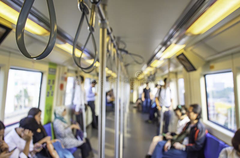Blurry image of a passenger Subway train royalty free stock photos