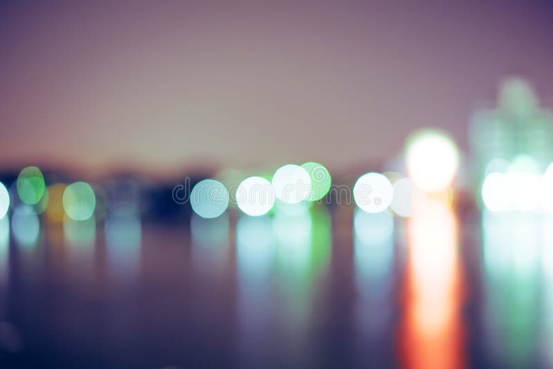 Blurry Lights at Night on the River. Stock Image Image of multi