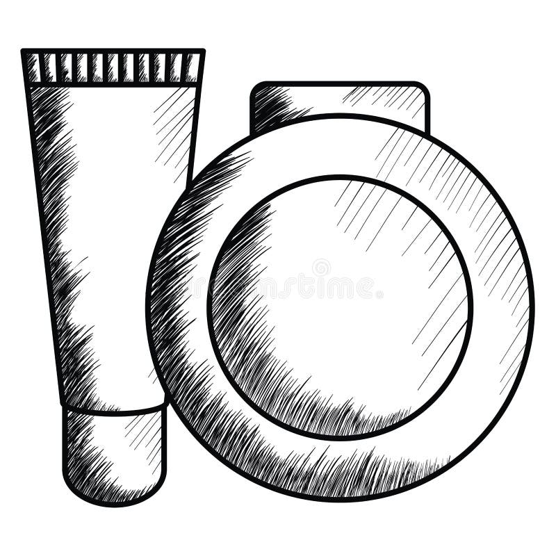 Blush and Bright Make Up Drawing Icon Stock Vector Illustration of