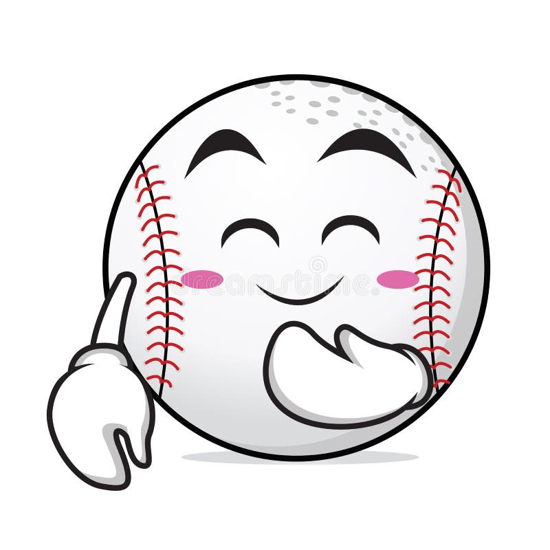 Blush Face Baseball Cartoon Character Stock Vector Illustration of