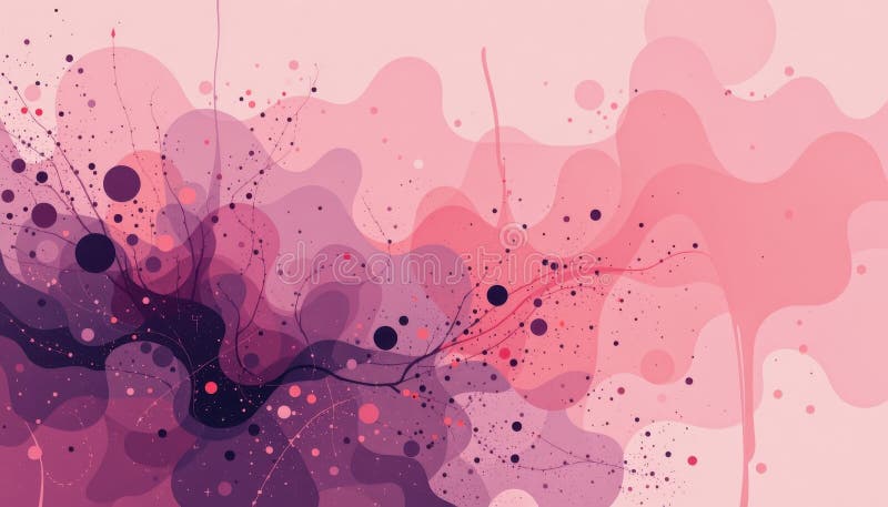 Blush-persika förvandlas till mistplommon med abstrakt bläckfyllning ekar mjuk skärpeinställning storylight pastel punk fusionston vektor illustrationer