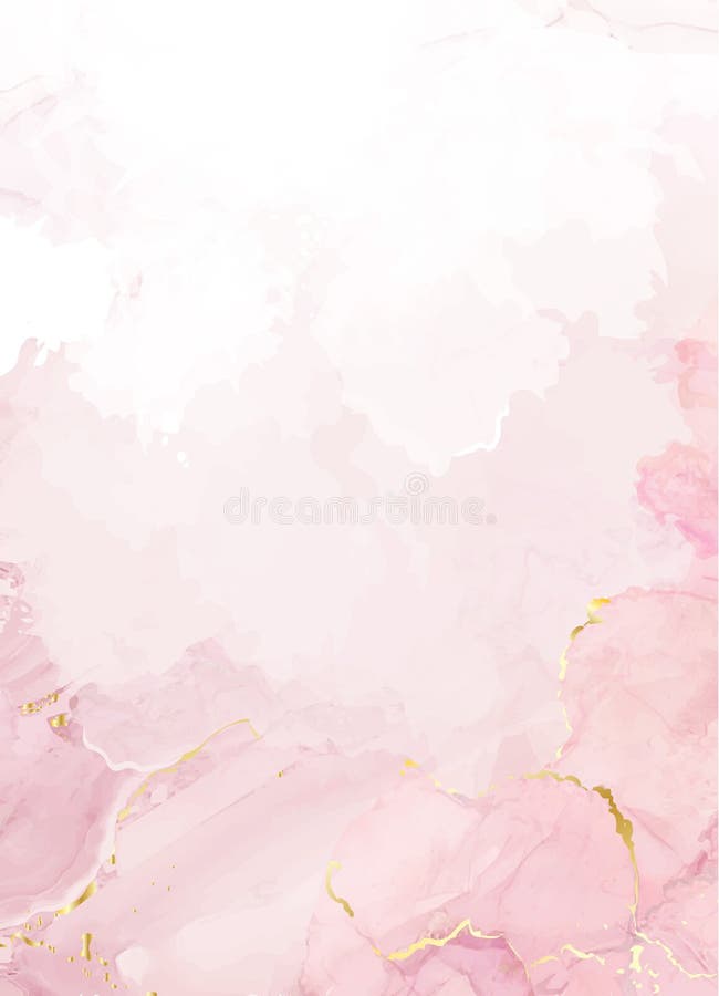 Blush pink watercolor fluid painting vector design card