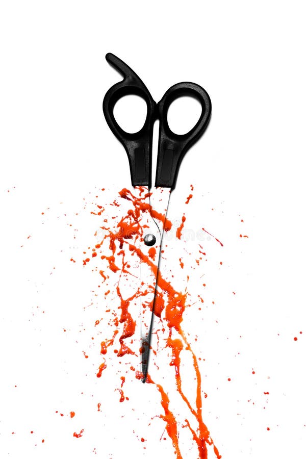 Blut und Haarausschnittscheren stockbild Blut und Haarausschnittscheren stockbild