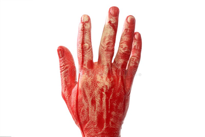 Blutige Hand stockfoto. Bild von getrennt, hand, finger - 11740754