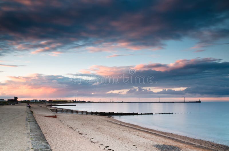 Blyth harbour at sunset