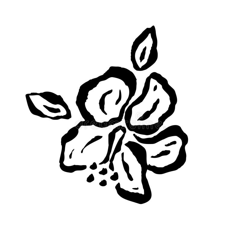 Bläckfärgsskiss av bläckstråle isolerad på vitt vektor illustrationer