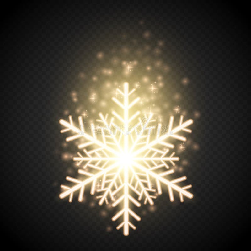 Blänker den guld- snöflingan för sken med Julvektorgarnering royaltyfri illustrationer Blänker den guld- snöflingan för sken med Julvektorgarnering royaltyfri illustrationer