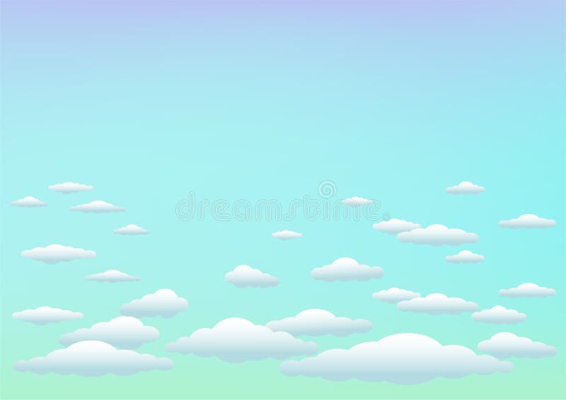 Blå azure sky-mallbakgrund stock illustrationer