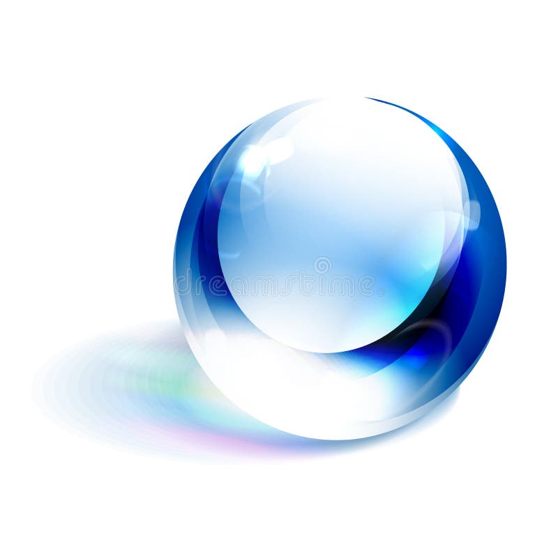 Blå blank sphere för vektor vektor illustrationer