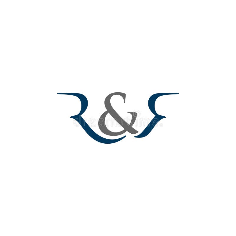 Blå färg på den ursprungliga bokstaven ramp eller logotypens vektorblått stock illustrationer