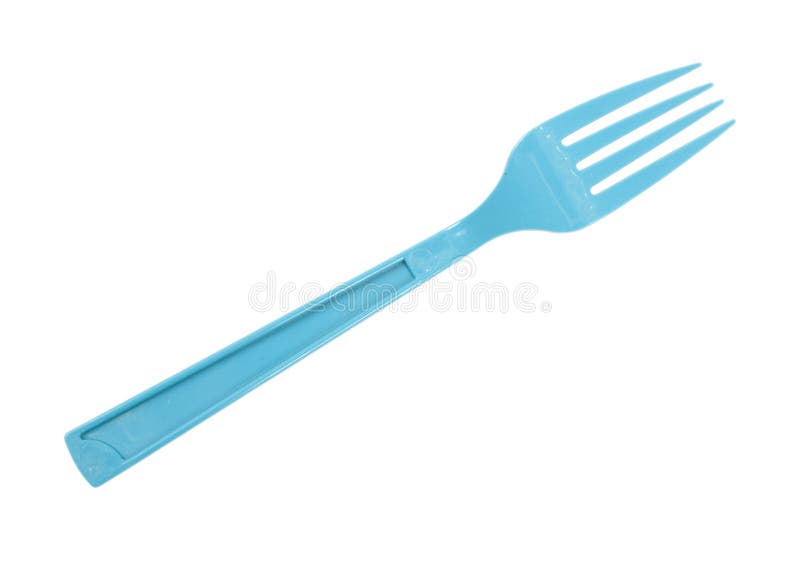 Blå gaffelplast-