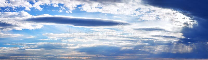 Blå himmel med molnpanorama royaltyfria bilder Blå himmel med molnpanorama royaltyfria bilder