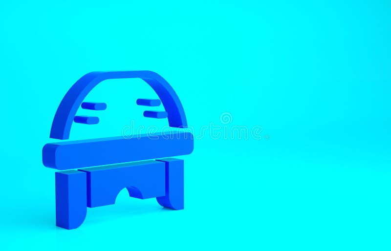 Blue Hockey helmet icon isolated on blue background. Minimalism concept. 3d illustration 3D render. Blue Hockey helmet icon isolated on blue background. Minimalism concept. 3d illustration 3D render