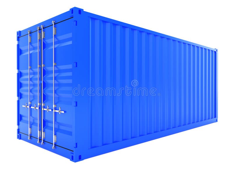 Blå lastcontainer