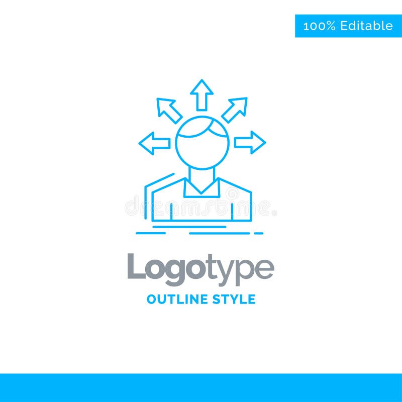 Blå logodesign för omvandlingsskillnaden, mångfald, alternativ stock illustrationer