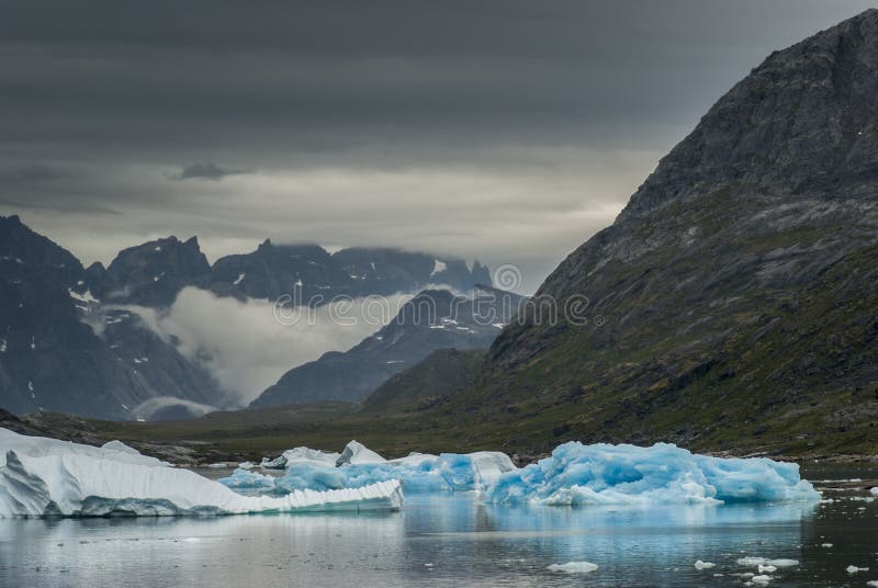 Small blue iceberg in Greenland Sound, southern Greenland. Small blue iceberg in Greenland Sound, southern Greenland