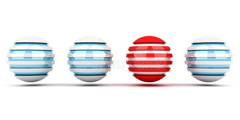 blåa spheres för begreppsegenartred stock illustrationer blåa spheres för begreppsegenartred stock illustrationer